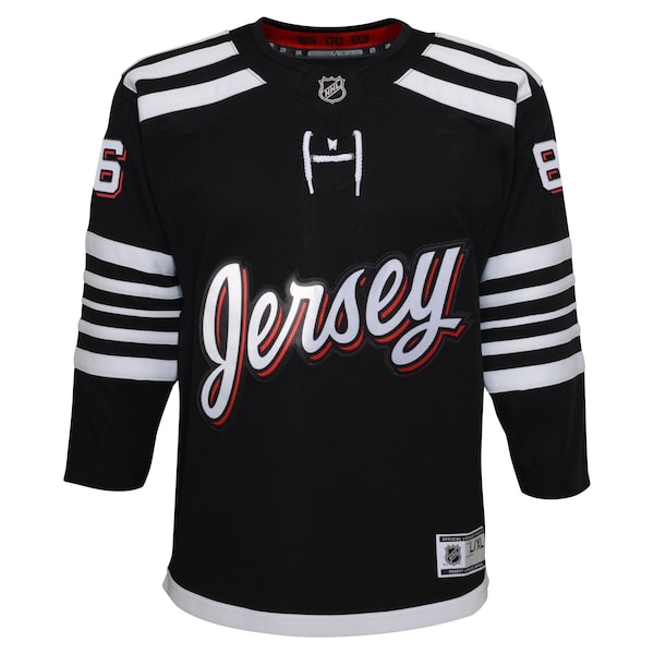 Jack Hughes New Jersey Devils Youth Alternate Premier?Player Jersey - Black - Image 2