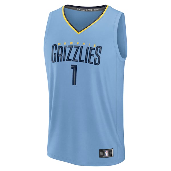 Scotty Pippen Jr. Memphis Grizzlies Fast Break Replica Player Jersey - Statement Edition - Light Blue - Image 2