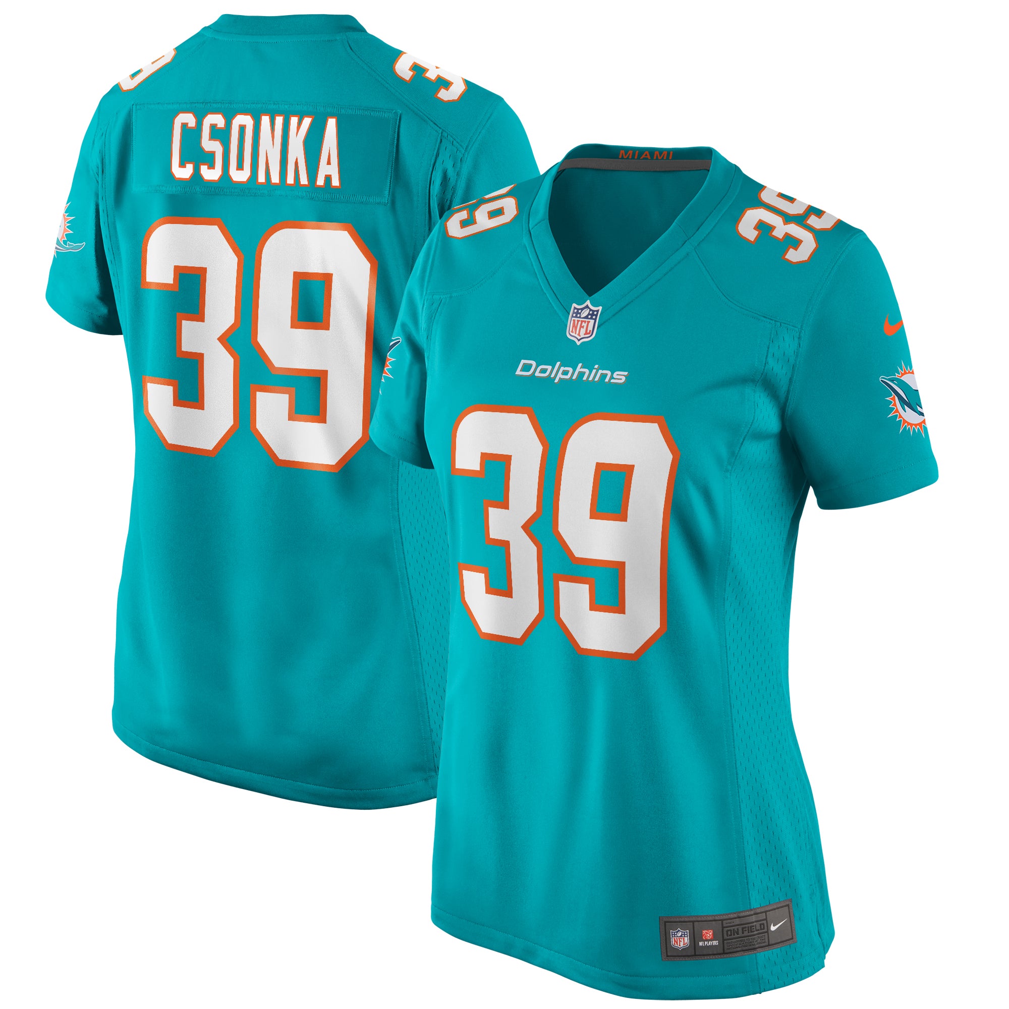 Larry Csonka Miami Dolphins Nike Women's Retired Player Jersey - White/Aqua - Image 6