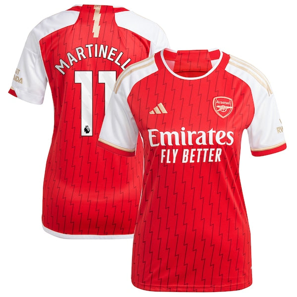 Gabriel Martinelli Arsenal adidas Women's 2023/24 Home Replica Player Jersey - Red/Green/Yellow - Image 2