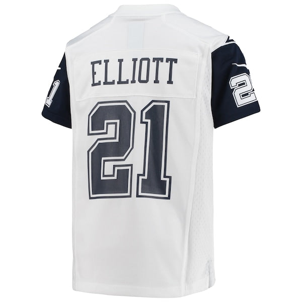 Ezekiel Elliott Dallas Cowboys Nike Youth Alternate Game Jersey - White - Image 3