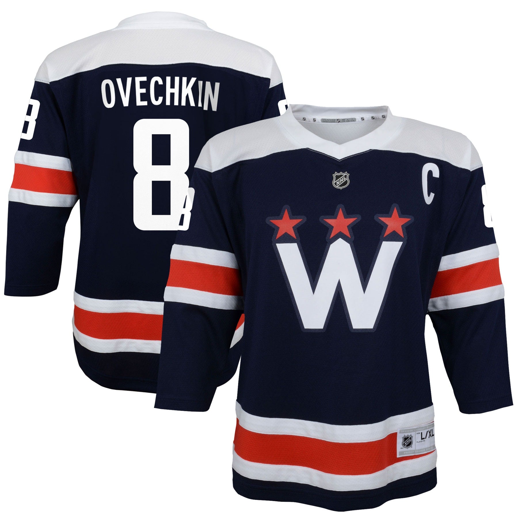 Alexander Ovechkin Washington Capitals Youth Alternate 50th Anniversary Replica Jersey - Black/Navy - Image 11