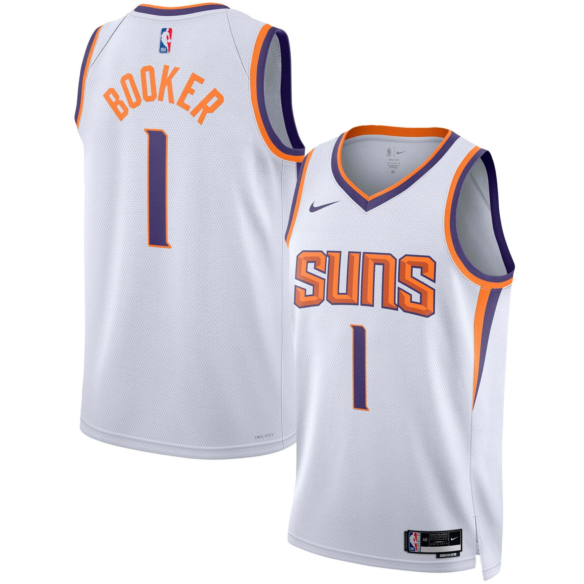 Devin Booker Phoenix Suns Nike Unisex Swingman Jersey - Icon Edition - Purple/White - Image 6