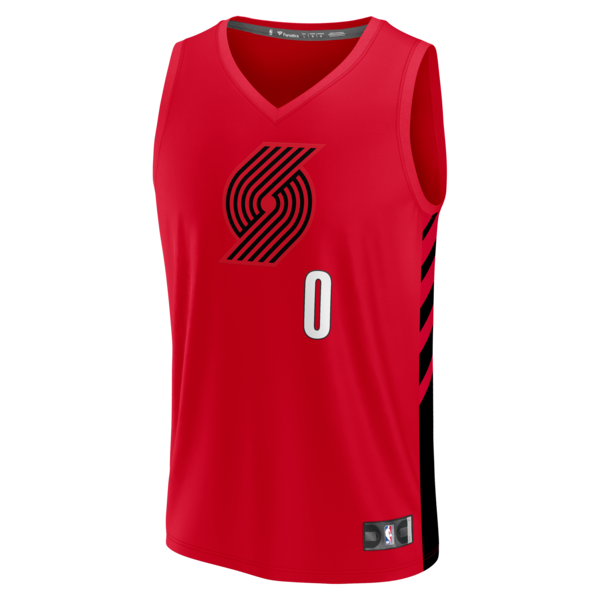 Damian Lillard Portland Trail Blazers Fast Break Replica Jersey - Red - Statement Edition - Image 2