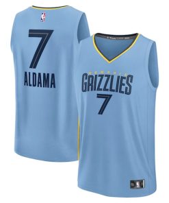 Santi Aldama Memphis Grizzlies  Fast Break Replica Player Jersey - Statement Edition - Light Blue