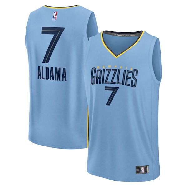 Santi Aldama Memphis Grizzlies Fast Break Replica Player Jersey - Statement Edition - Light Blue