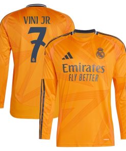 Alternative view of Vini Jr. Los Merengues adidas 2024/25 Away Replica Long Sleeve Player Jersey - Orange