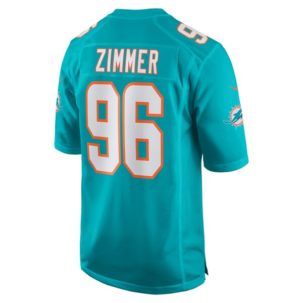 Justin Zimmer Miami Dolphins Nike Home Game Player Jersey - Aqua - Image 3