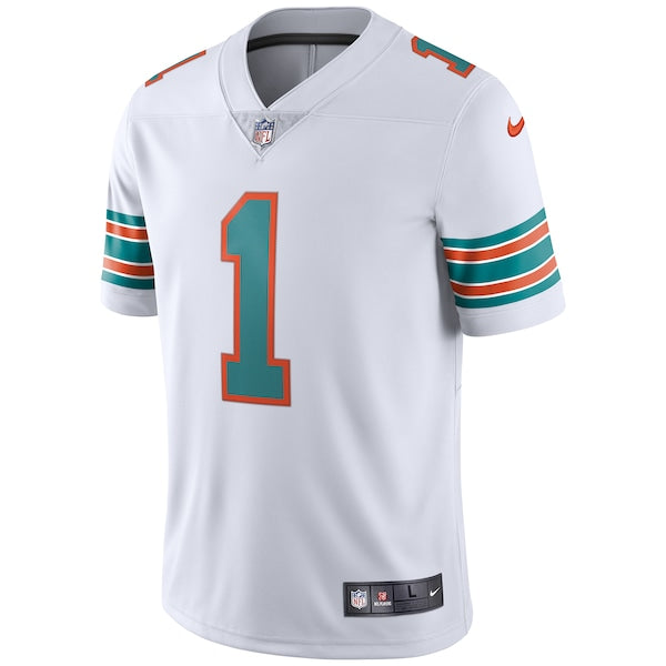 Tua Tagovailoa Miami Dolphins Nike 2nd Alternate Vapor Limited Jersey - White/Aqua - Image 3