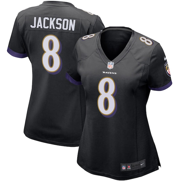 Lamar Jackson Baltimore Ravens Nike Women's Game Jersey - Black/Purple/White - Image 2