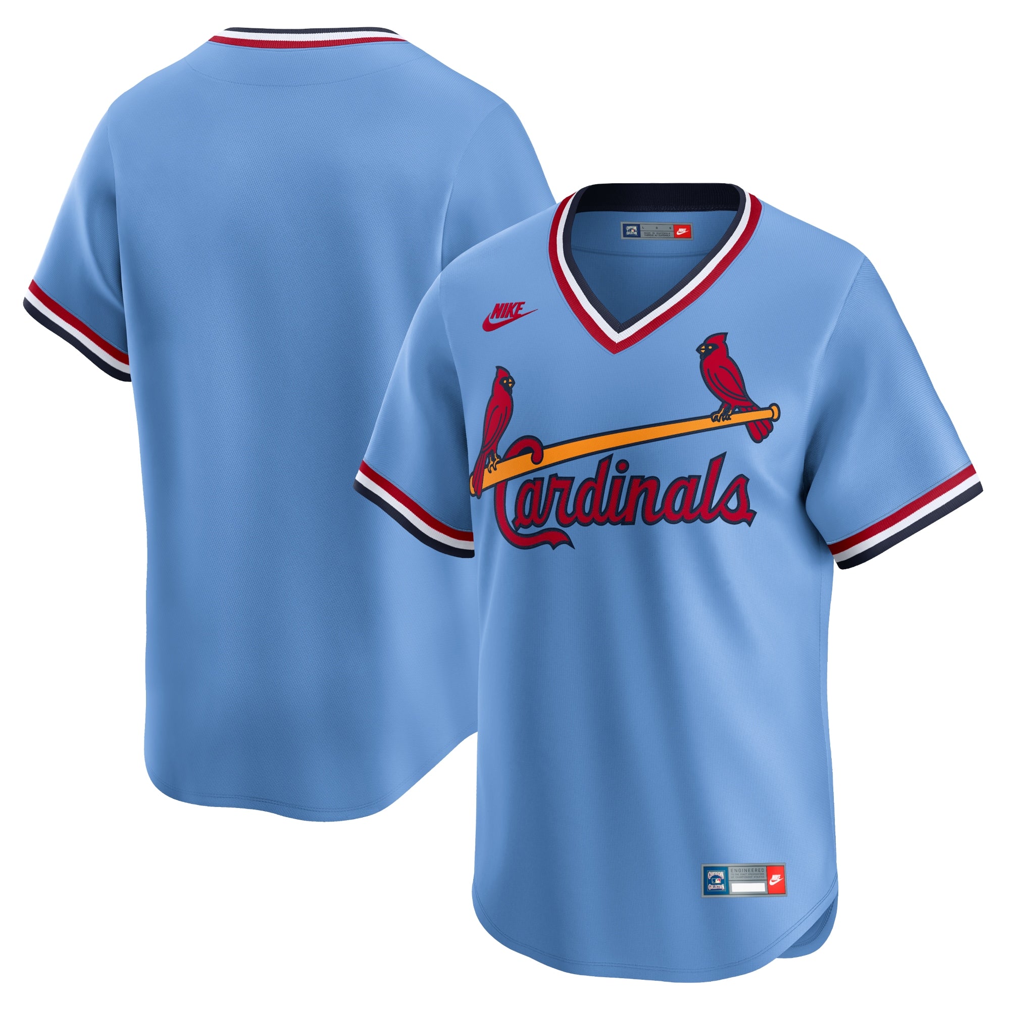 St. Louis Cardinals Nike Cooperstown Collection Limited Jersey - White/Blue - Image 2