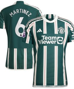 Alternative view of Lisandro Mart¨ªnez Manchester United adidas 2023/24 Home Authentic Player Jersey - Red/Green