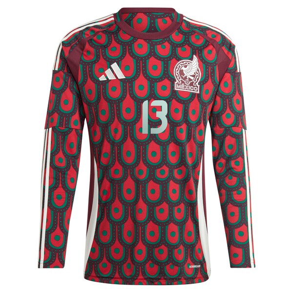 Guillermo Ochoa Mexico National Team adidas 2024 Home Replica Player Long Sleeve Jersey - Burgundy - Image 2