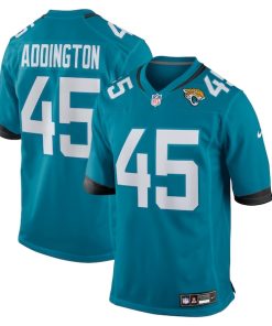 Tucker Addington Jacksonville Jaguars Nike Team Game Jersey -  Teal