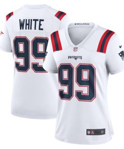 Alternative view of Keion White New England Patriots Nike Women's  Game Jersey -  White/Navy/Red