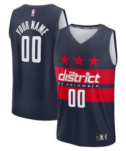 Alternative view of Washington Wizards  Fast Break Custom Jersey - Statement Edition - Navy/Red