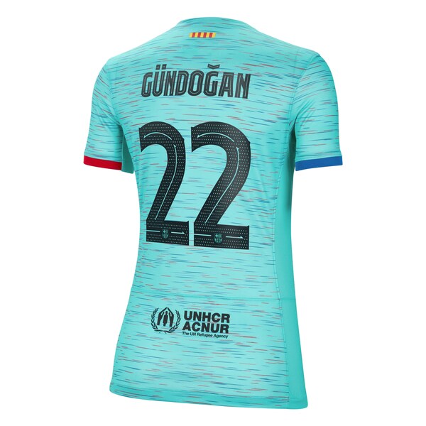 Ilkay G¨¹ndogan Barcelona Nike Women's 2023/24 Third Replica Jersey - Aqua - Image 3