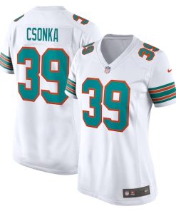 Alternative view of Larry Csonka Miami Dolphins Nike Women's Retired Player Jersey - White/Aqua
