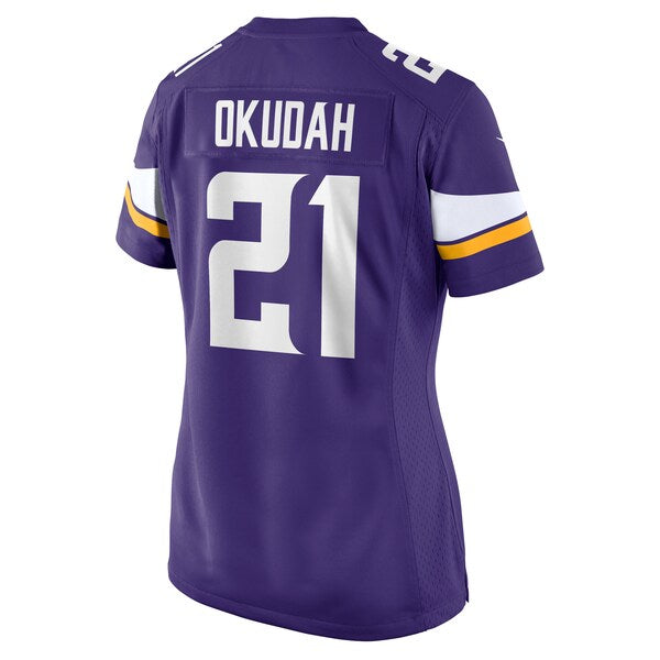 Jeff Okudah Minnesota Vikings Nike Women's Team Game Jersey - Purple - Image 3