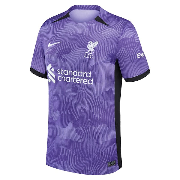 Darwin N¨²?ez Liverpool Nike Youth 2023/24 Third Stadium Replica Player Jersey - Purple - Image 2