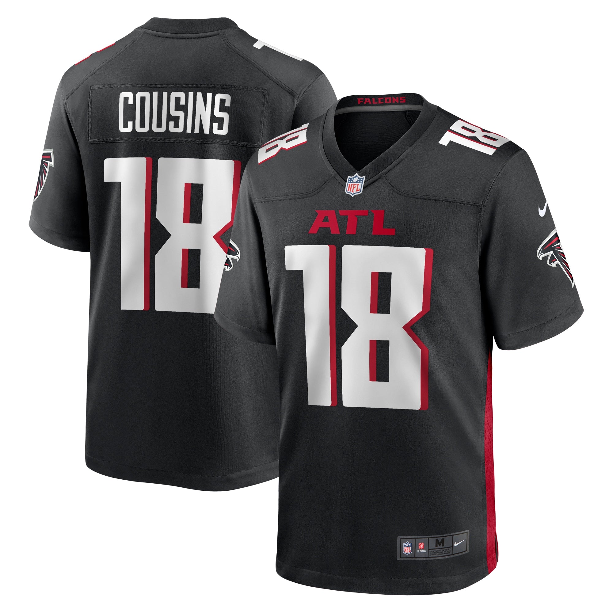 Kirk Cousins Atlanta Falcons Nike Game Player Jersey - White/Black - Image 5