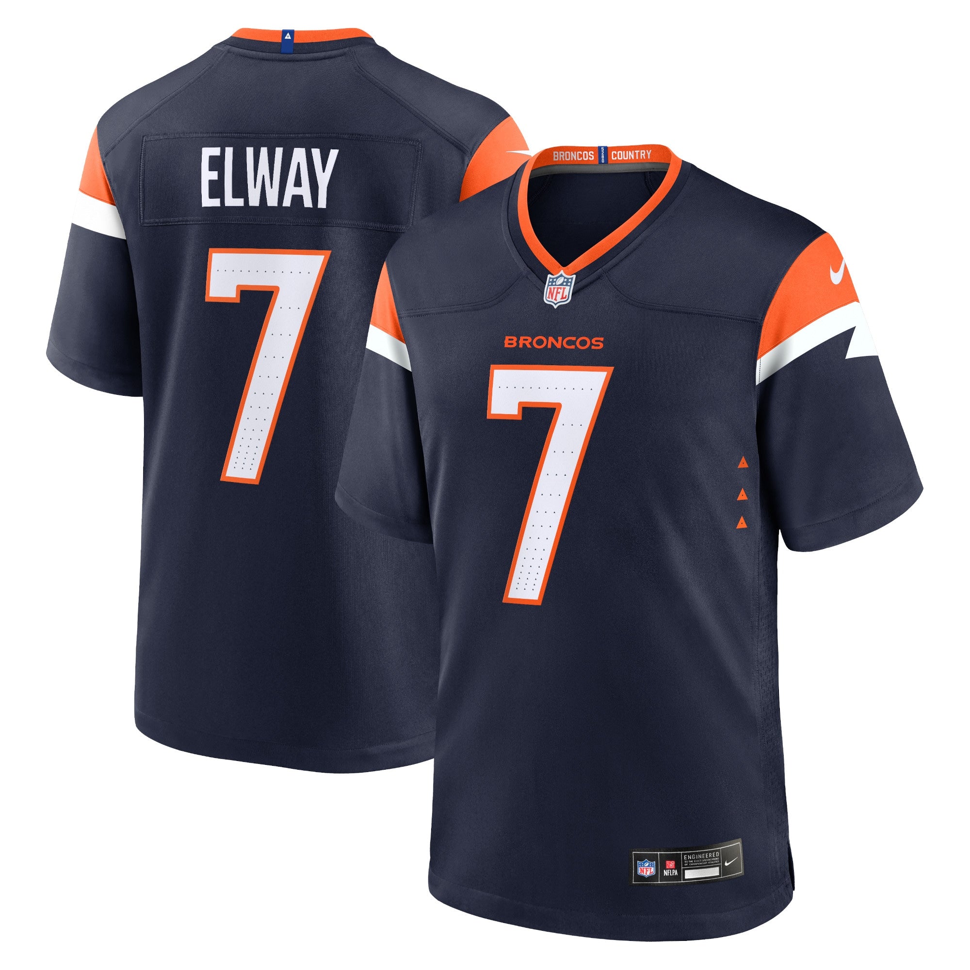 John Elway Denver Broncos Nike Retired Player Game Jersey - Orange/Navy - Image 5