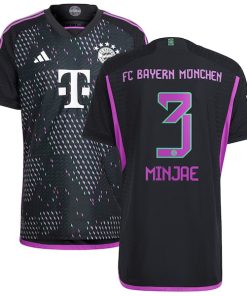 Alternative view of Kim Min-jae Bayern Munich adidas 2023/24 Away Authentic Player Jersey - Black/White
