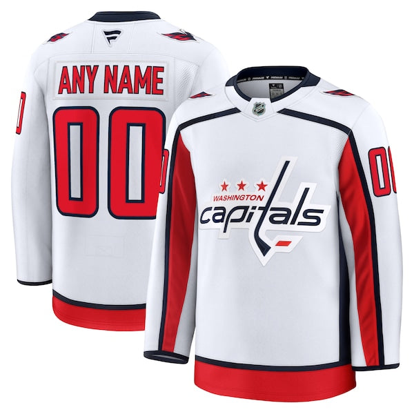 Washington Capitals Away Premium Custom Jersey - White/Red/Black
