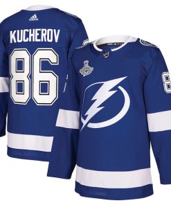 Nikita Kucherov Tampa Bay Lightning adidas 2021 Stanley Cup Champions Authentic Player Jersey - Blue