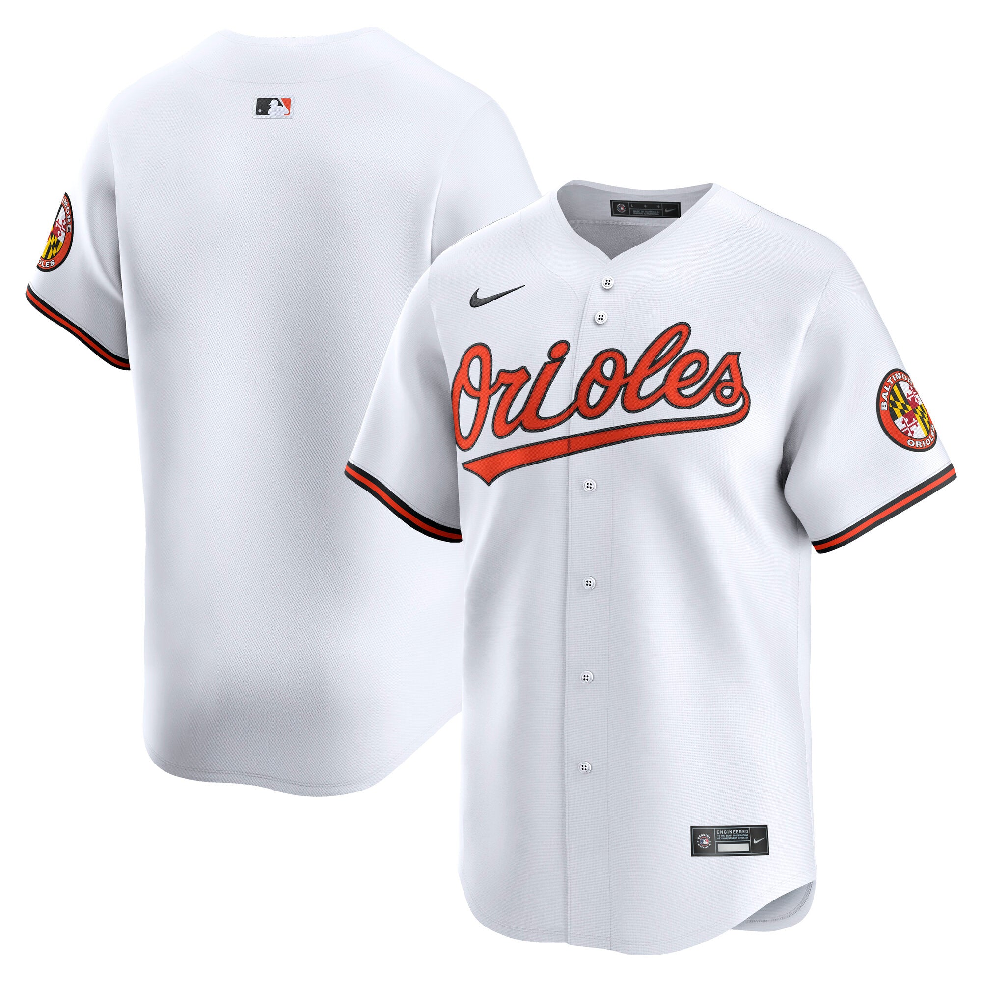 Baltimore Orioles Nike Limited Alternate Blank Replica Jersey - Black/White - Image 5
