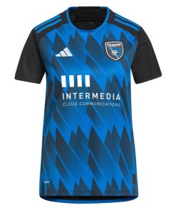 Alternative view of San Jose Earthquakes adidas Women's 2024 Active Fault Jersey Replica Custom Jersey - Blue
