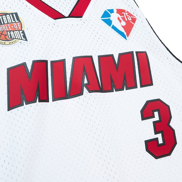 Dwyane Wade Miami Heat Unisex Hall of Fame Class of 2023 Throwback Swingman Jersey - White - Image 4