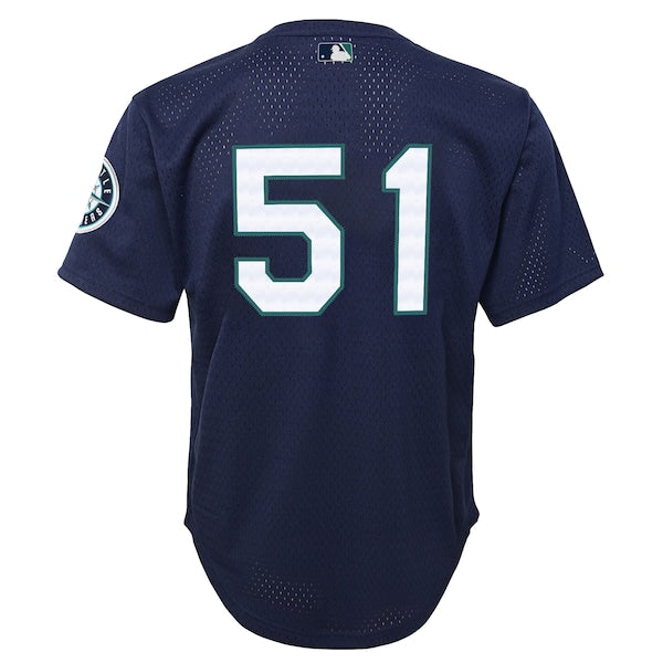 Ichiro Suzuki Seattle Mariners Youth Cooperstown Collection?Mesh Batting Practice Jersey - Navy - Image 3