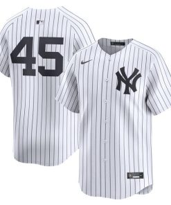 Alternative view of Gerrit Cole New York Yankees Nike Home Limited Player Jersey - White/Gray