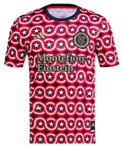 Alternative view of New York City FC adidas 2024 Americana x Captain America Pre-Match Top - Red
