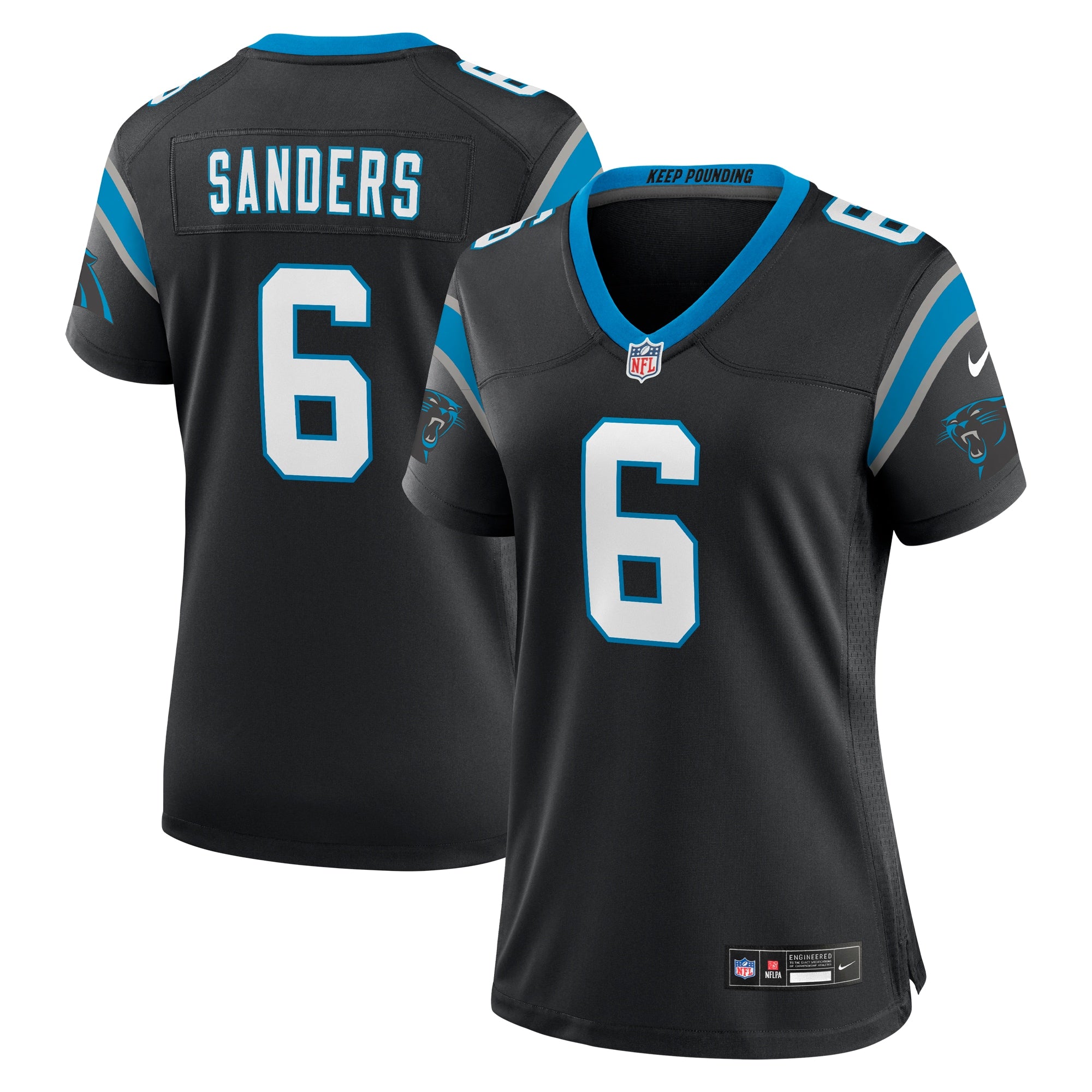 Miles Sanders Carolina Panthers Nike Women's Team Game Jersey - Blue/Black - Image 5