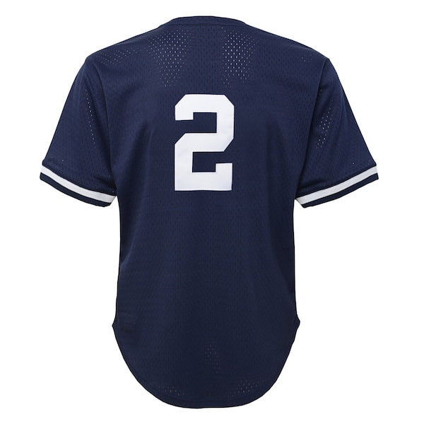 Derek Jeter New York Yankees Youth Cooperstown Collection?Mesh Batting Practice Jersey - Navy - Image 3