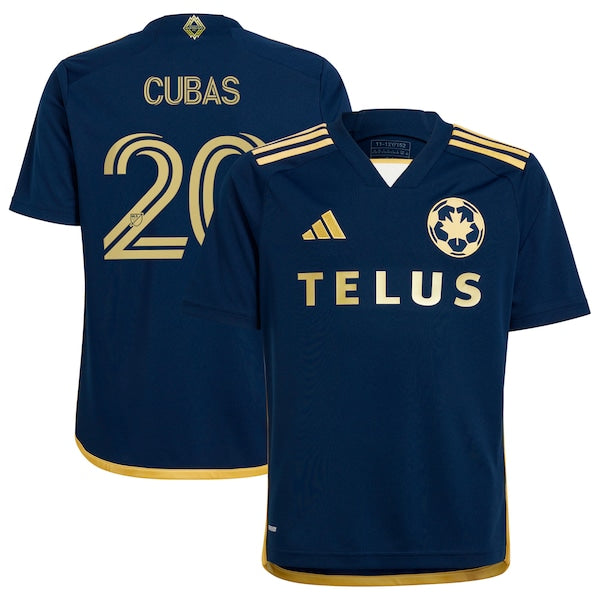Andr¨¦s Cubas Vancouver Whitecaps FC adidas Youth 2024 The 50 Replica Player Jersey - Navy