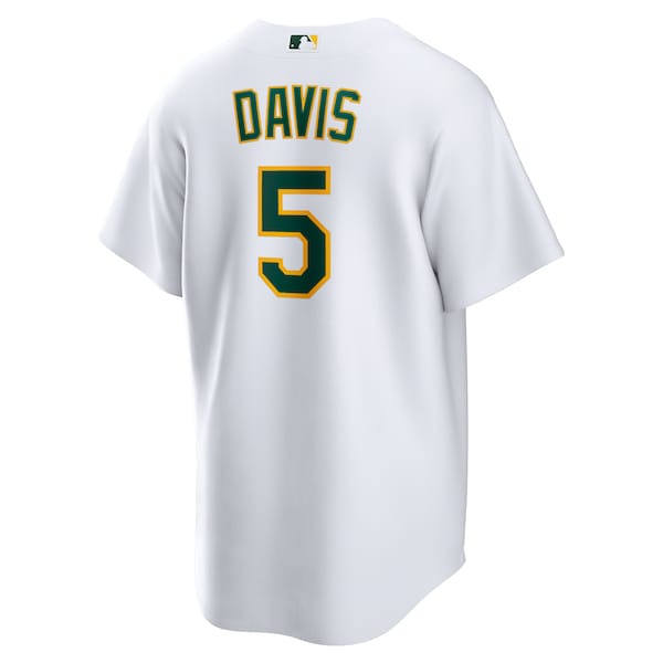 JD Davis Oakland Athletics Nike Home Replica Jersey - White/Kelly Green - Image 4