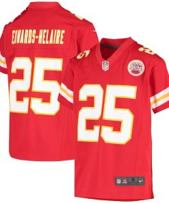 Alternative view of Clyde Edwards-Helaire Kansas City Chiefs Nike Youth Game Jersey - Red/White