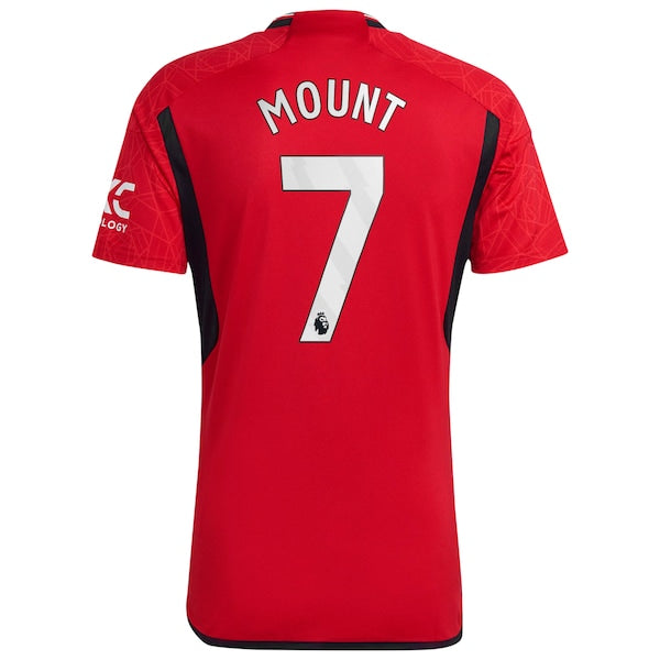 Mason Mount Manchester United adidas 2023/24 Home Replica Player Jersey - Red/Green - Image 4