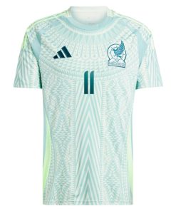 Alternative view of Santiago Gim¨¦nez Mexico National Team adidas 2024 Away Replica Player Jersey - Green