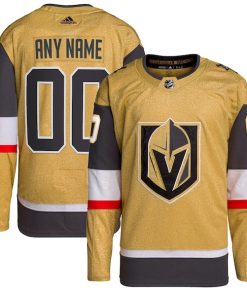 Vegas Golden Knights adidas  Home  Primegreen Authentic Custom Jersey - Gold