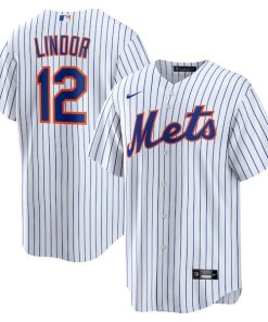 Alternative view of Francisco Lindor New York Mets Nike Home Replica Player Jersey - White/Royal