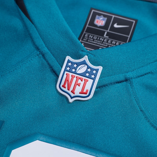 Tyson Campbell Jacksonville Jaguars Nike Team Game Jersey - Teal - Image 4
