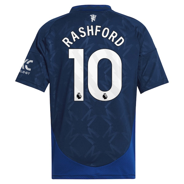 Marcus Rashford Manchester United adidas Youth 2024/25 Away Replica Player Jersey - Navy - Image 4