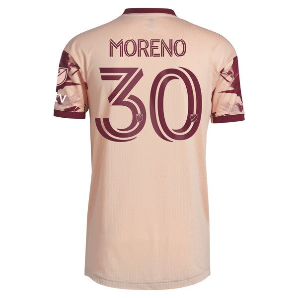 Santiago Moreno Portland Timbers adidas 2024 Heritage Rose Kit Authentic Player Jersey - Pink - Image 3
