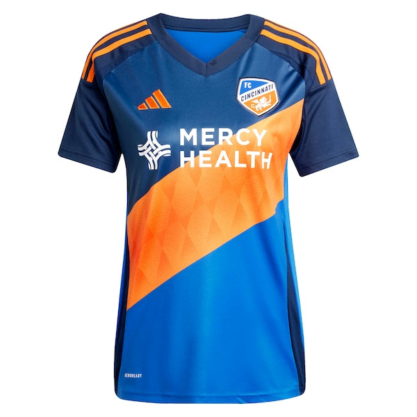 FC Cincinnati adidas Women's 2025 Orange and Blue Legacy Kit Replica Jersey - Blue - Image 3