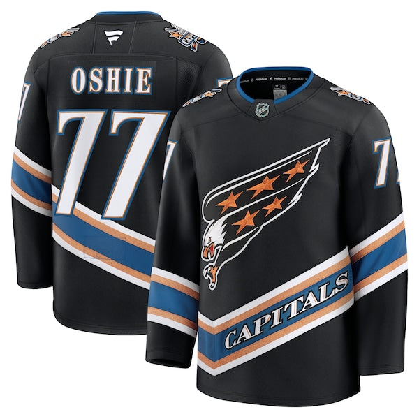 TJ Oshie Washington Capitals Alternate 50th Anniversary Premium Jersey - Black/Red