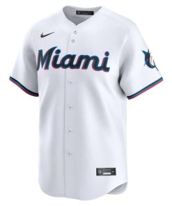 Alternative view of Miami Marlins Nike Youth Home Custom Limited Jersey - White